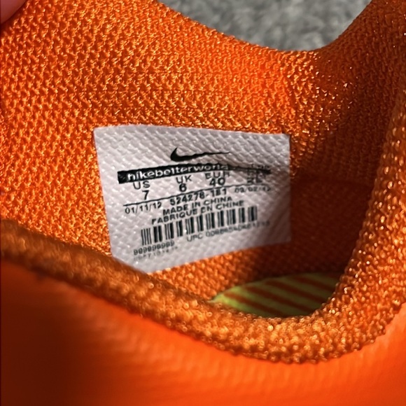 Men’s Nike Zoom Lunarlon Vapor Trainer Shoes Size 7 White/Orange - Picture 8 of 8